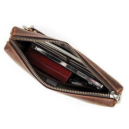 Vintage Leather Phone Bag – Retro for Large Screen Phones