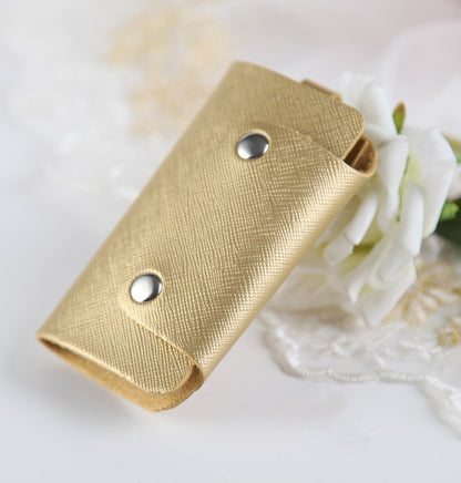 Plaid PU Leather Key Case & Clutch – Premium Compact Wallet Organizer