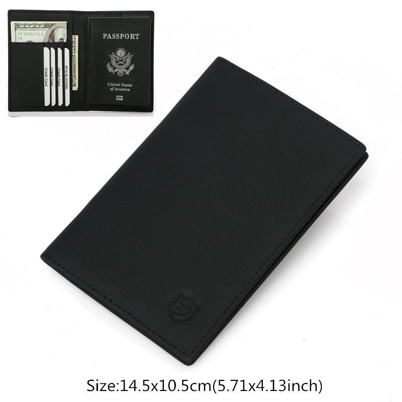 First-Layer Cowhide Passport & Boarding-Pass Wallet — Premium Leather Travel Organizer