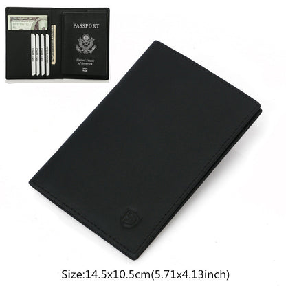 First-Layer Cowhide Passport & Boarding-Pass Wallet — Premium Leather Travel Organizer
