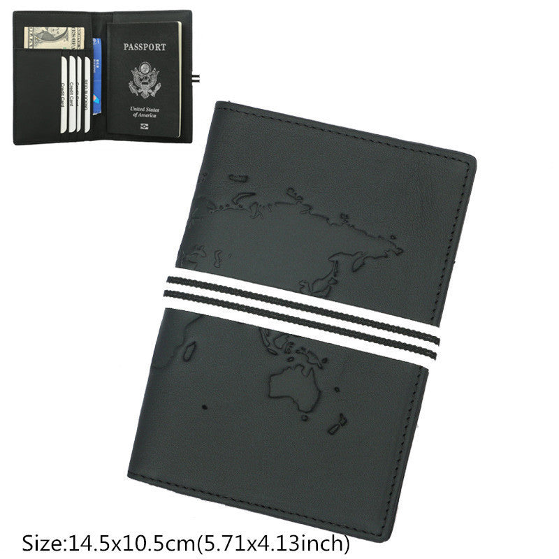 First-Layer Cowhide Passport & Boarding-Pass Wallet — Premium Leather Travel Organizer