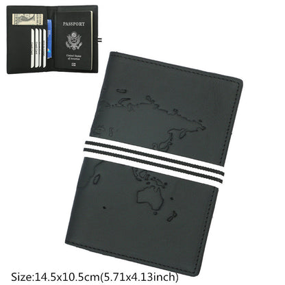 First-Layer Cowhide Passport & Boarding-Pass Wallet — Premium Leather Travel Organizer