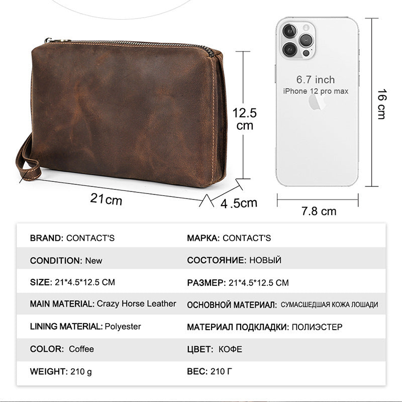 Vintage Leather Phone Bag – Retro for Large Screen Phones