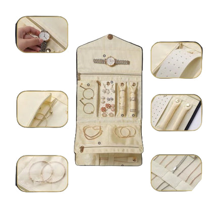 Large Capacity Jewelry Storage Bag – Portable PU Organizer for Rings, Earrings & Necklace