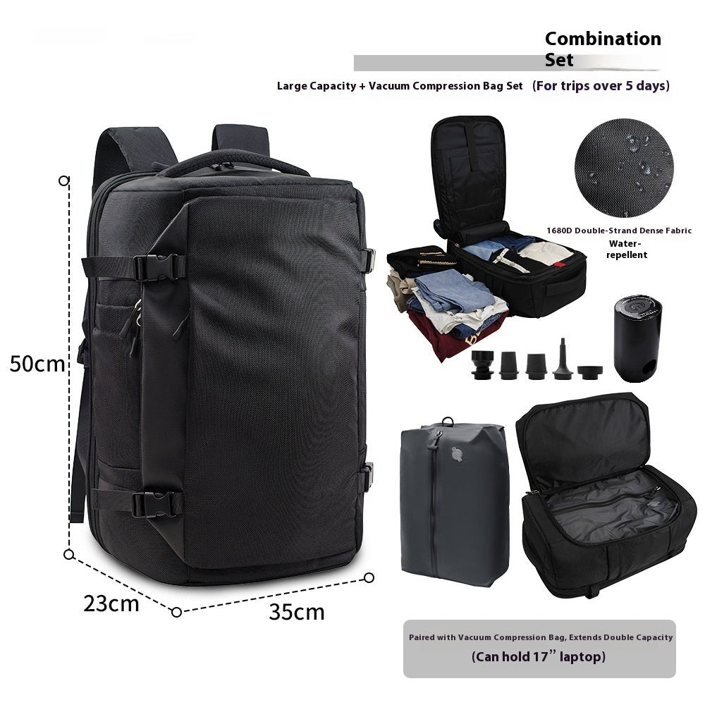 Expandable Vacuum-Compression Travel Backpack – Smart Space-Saving Carry-On