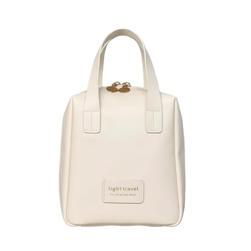 White Travel Cosmetic Travel Organizer by B & P Atelier