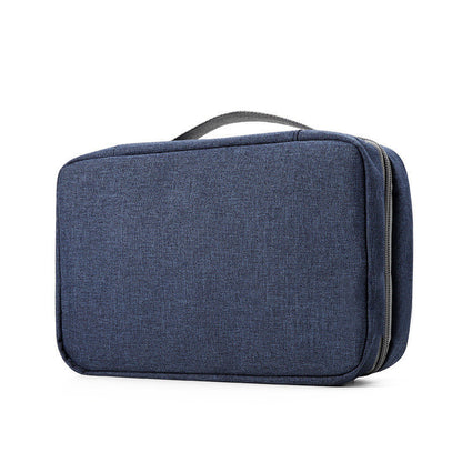 Waterproof PU toiletry travel bag in denim by B & Atelier