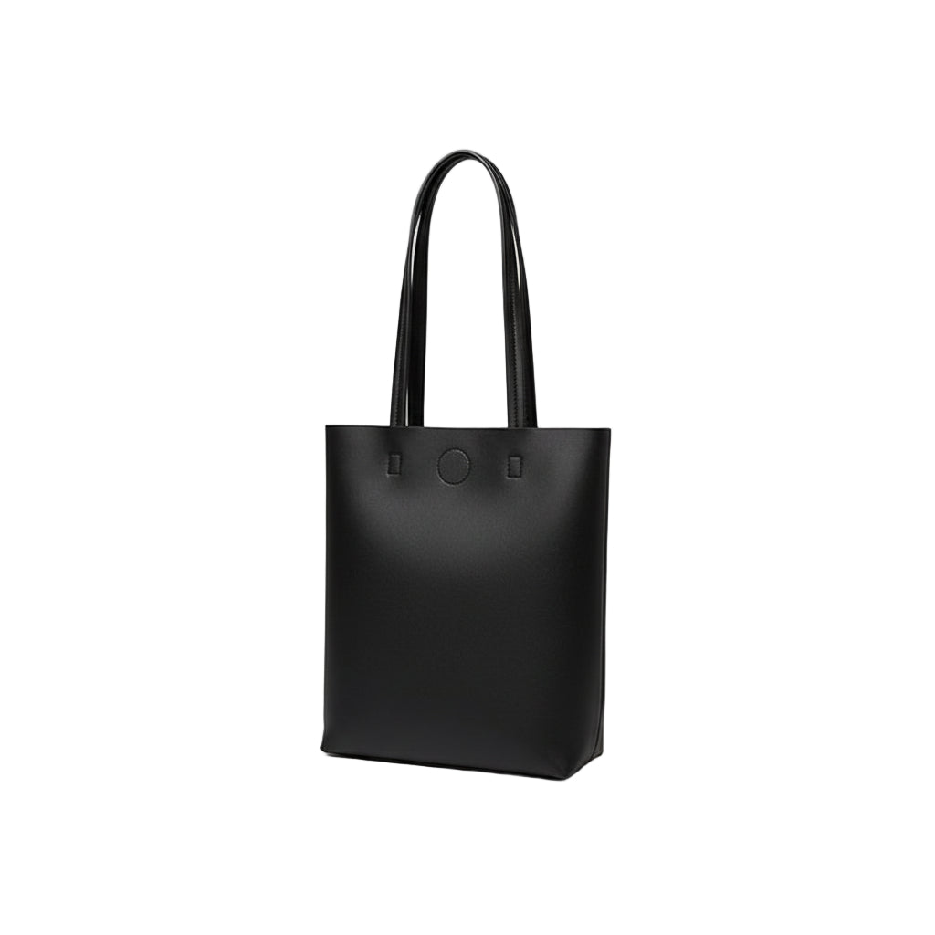Black soft leather carryall tote bag by B & P Atelier
