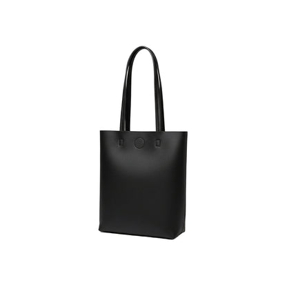 Black soft leather carryall tote bag by B & P Atelier