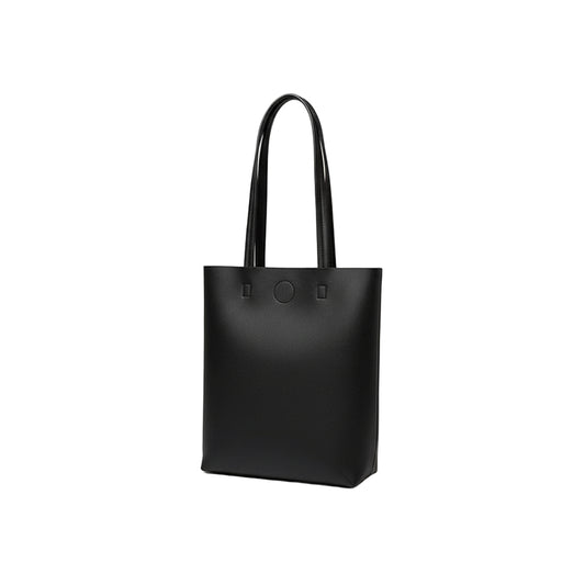 Black soft leather carryall tote bag by B & P Atelier