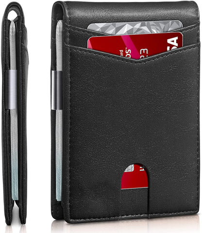 Classic black anti-theft card holder wallet