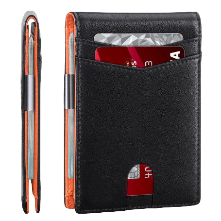 Classic orange anti-theft card holder wallet