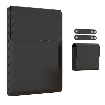 Black B PU laptop sleeve with built-in bracket by B & P Atelier