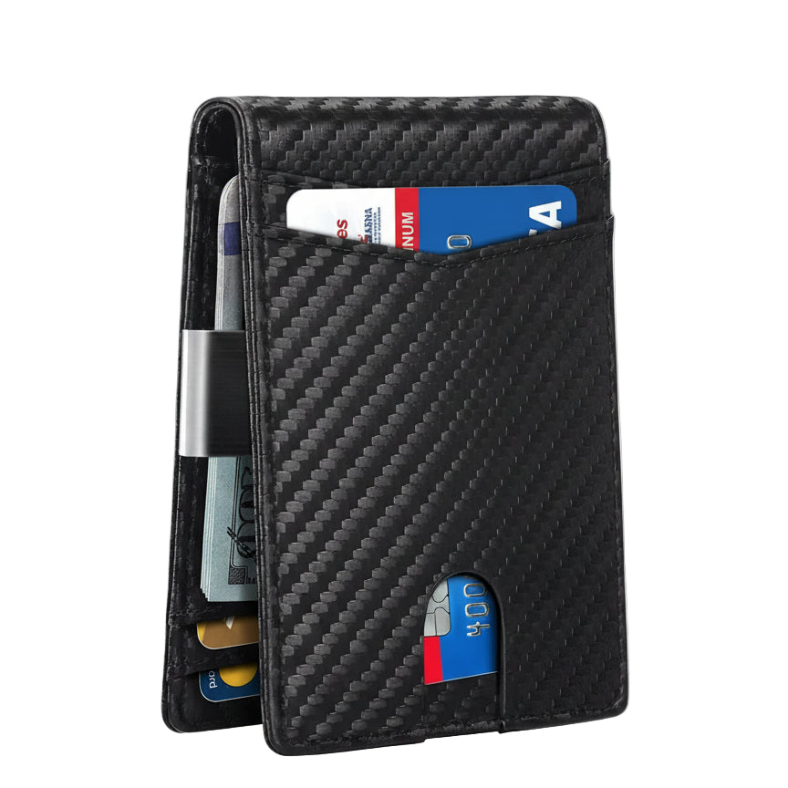 Micro fiber leather anti-theft card holder wallet