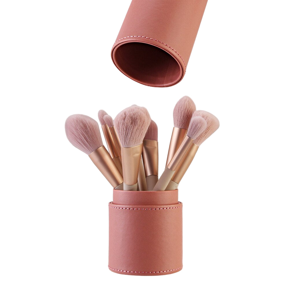 Round PU leather cosmetic brush case by B & P Atelier
