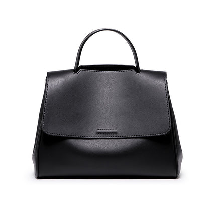 Soft-leather-look bucket bag in black with adjustable strap by B & P Atelier